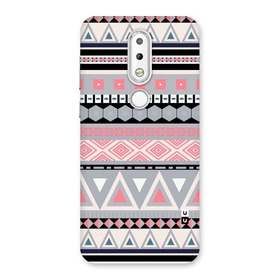 Grey Pink Pattern Back Case for Nokia 6.1 Plus