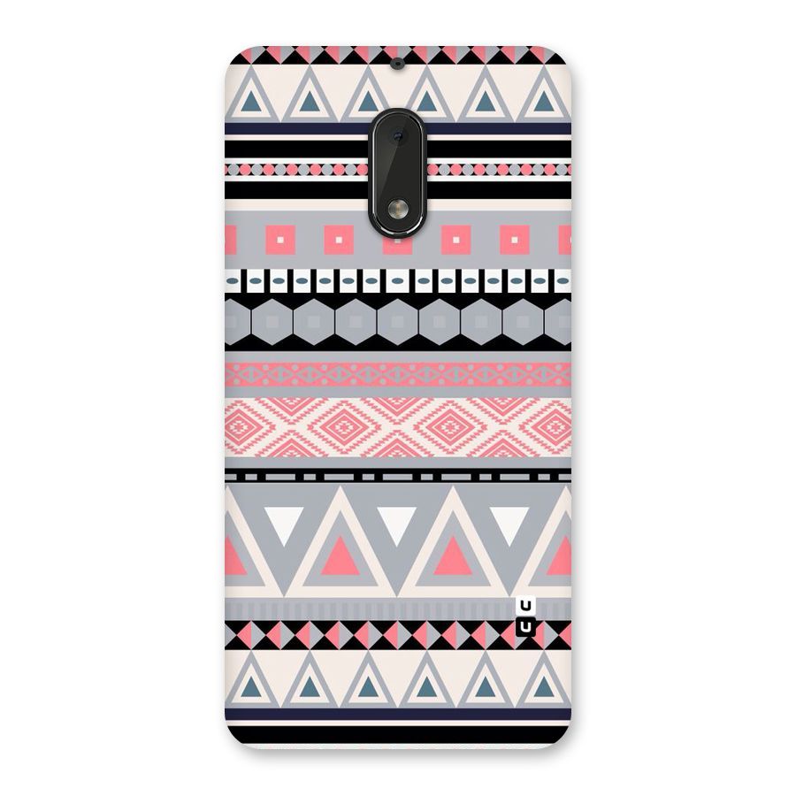 Grey Pink Pattern Back Case for Nokia 6