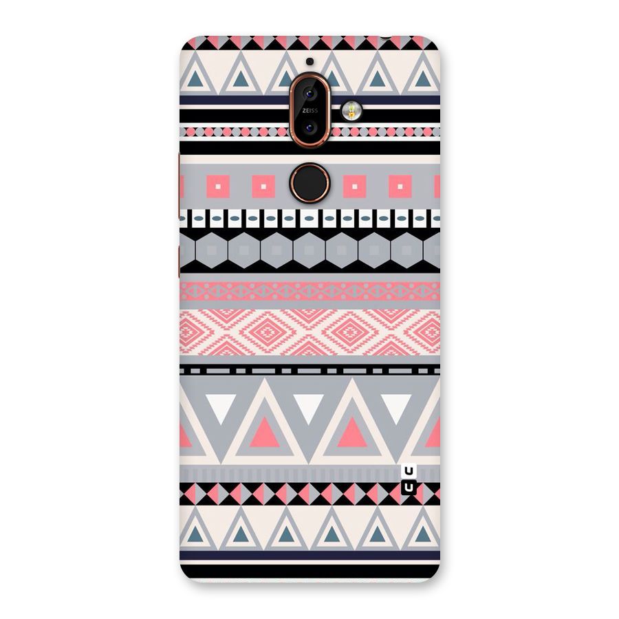 Grey Pink Pattern Back Case for Nokia 7 Plus