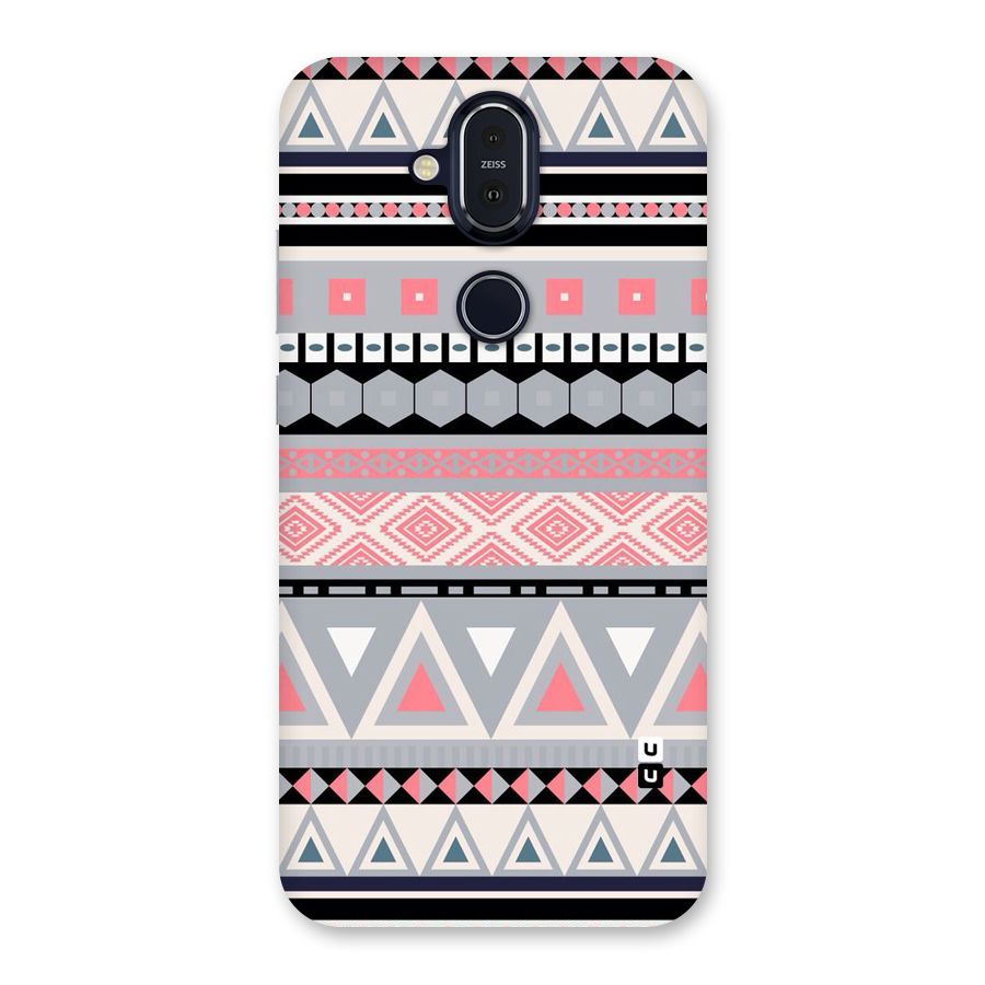Grey Pink Pattern Back Case for Nokia 8.1