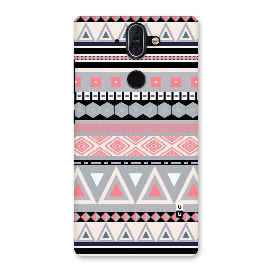 Grey Pink Pattern Back Case for Nokia 8 Sirocco