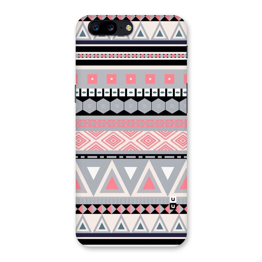 Grey Pink Pattern Back Case for OnePlus 5