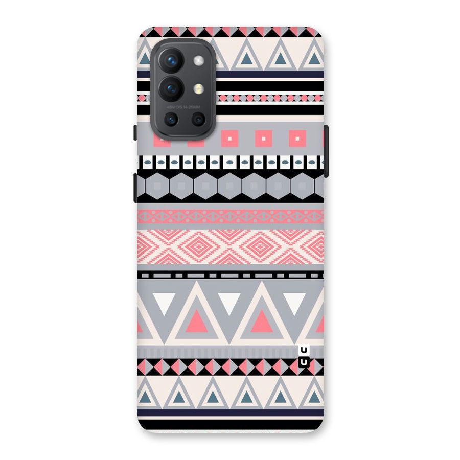 Grey Pink Pattern Back Case for OnePlus 9R