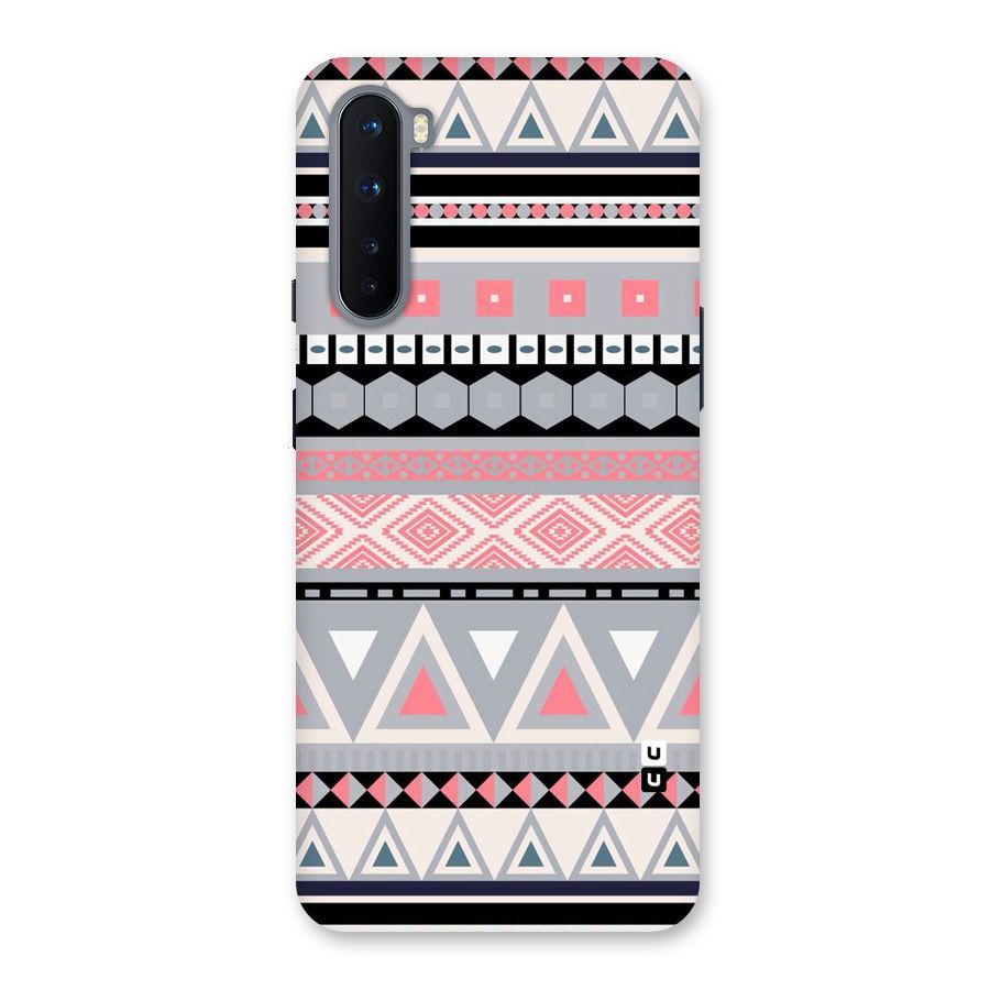 Grey Pink Pattern Back Case for OnePlus Nord