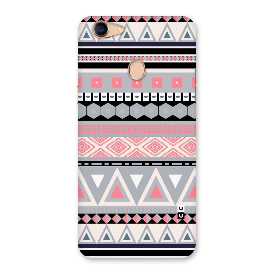 Grey Pink Pattern Back Case for Oppo F5 Youth