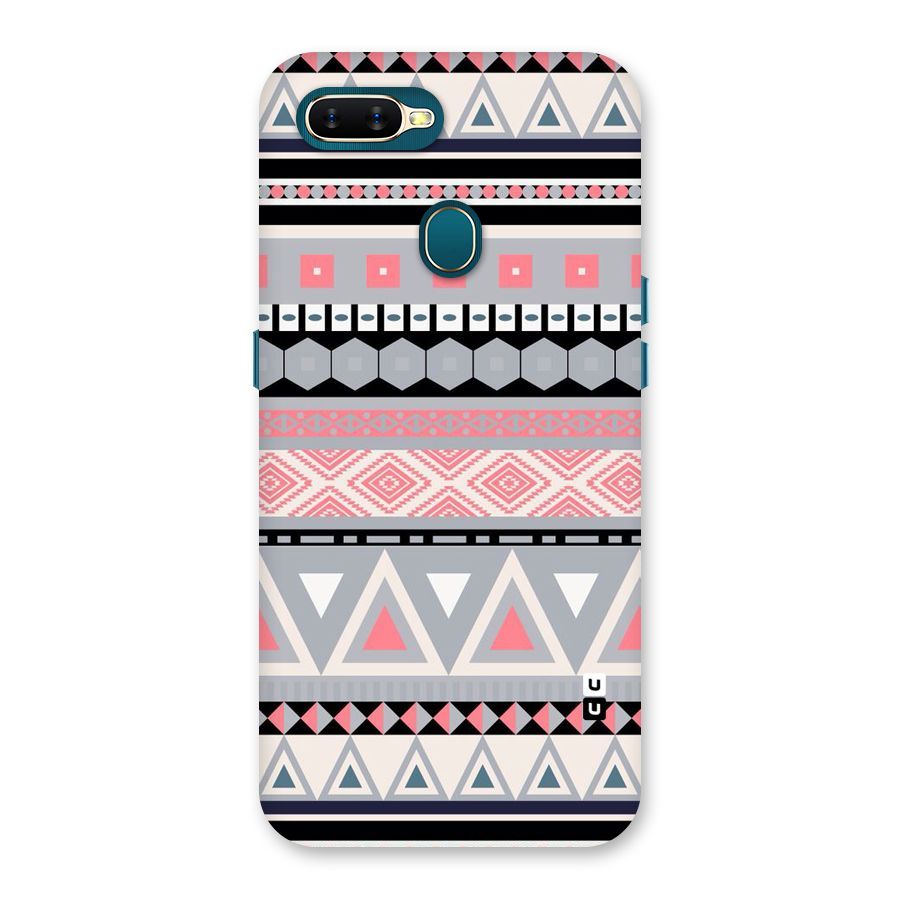 Grey Pink Pattern Back Case for Oppo A11k