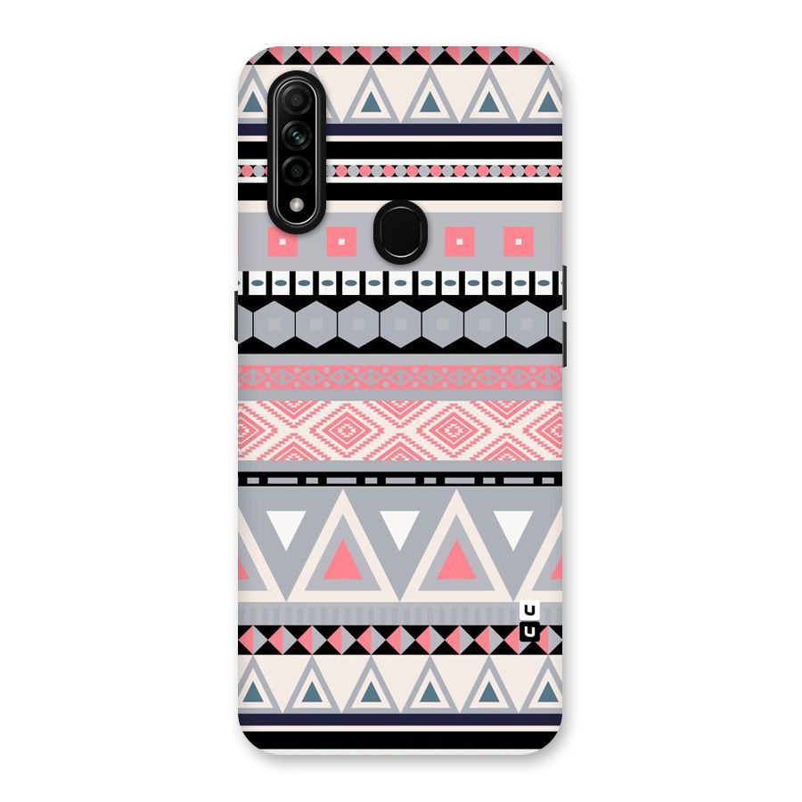 Grey Pink Pattern Back Case for Oppo A31