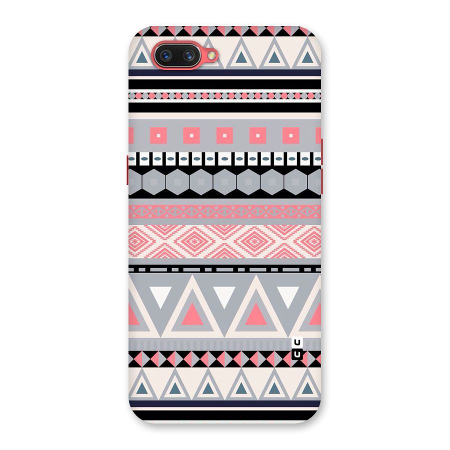 Grey Pink Pattern Back Case for Oppo A3s