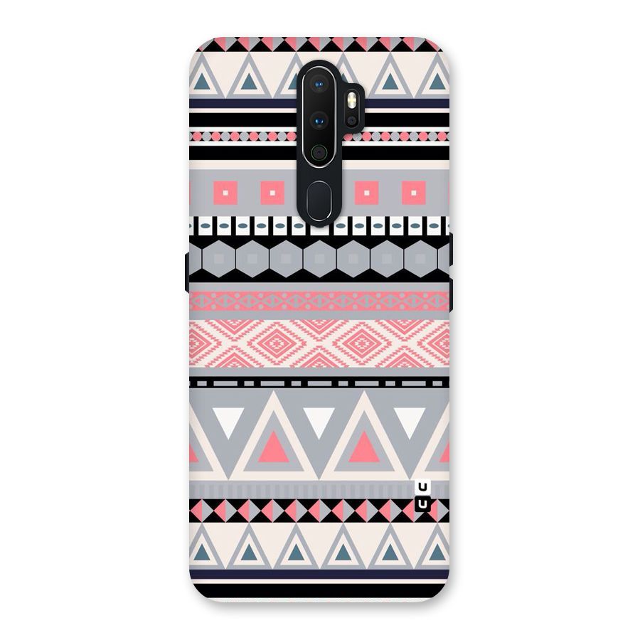 Grey Pink Pattern Back Case for Oppo A5 (2020)