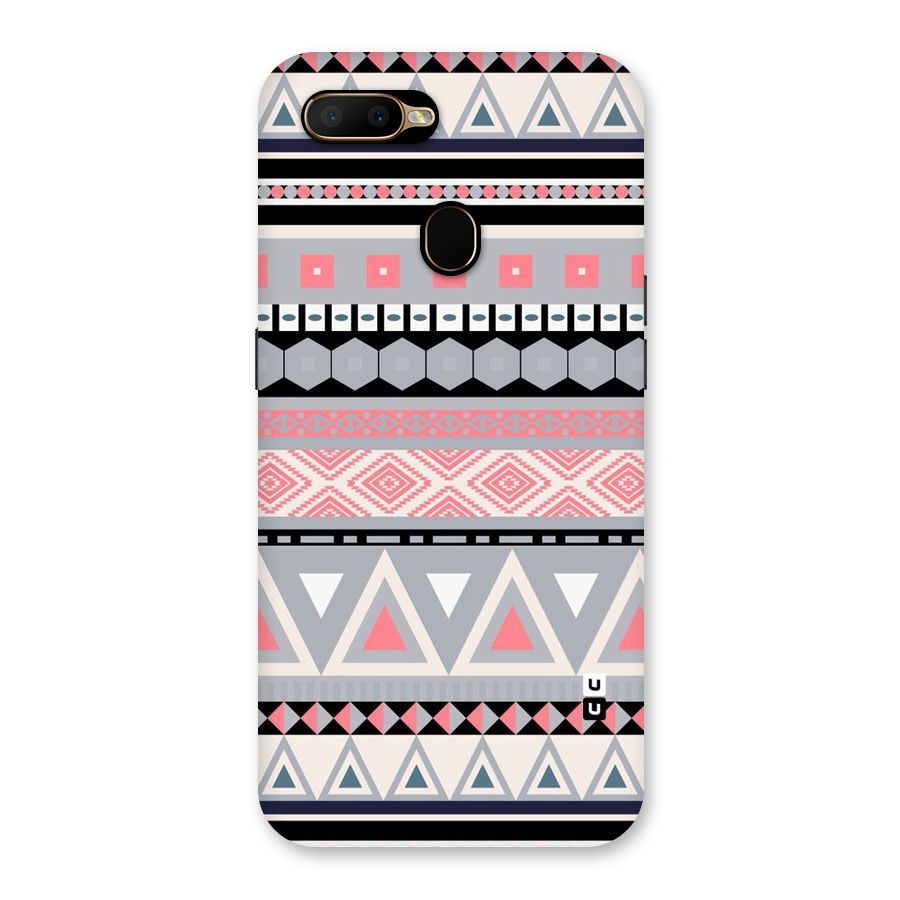 Grey Pink Pattern Back Case for Oppo A5s