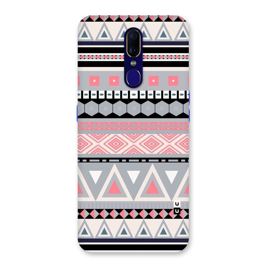 Grey Pink Pattern Back Case for Oppo A9
