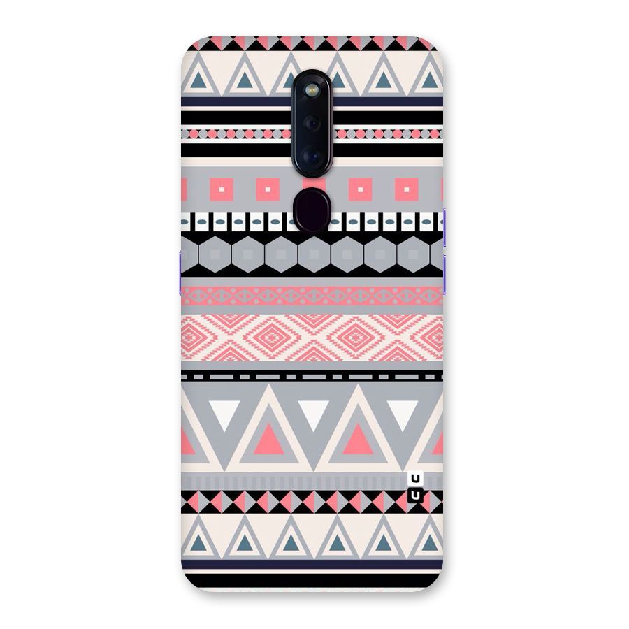 Grey Pink Pattern Back Case for Oppo F11 Pro