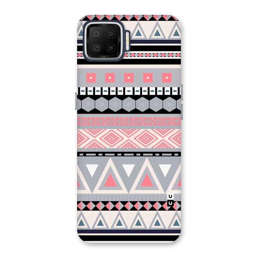 Grey Pink Pattern Back Case for Oppo F17