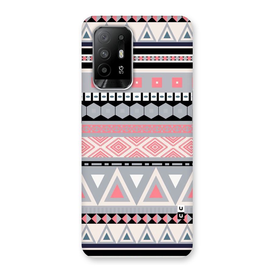 Grey Pink Pattern Back Case for Oppo F19 Pro Plus 5G