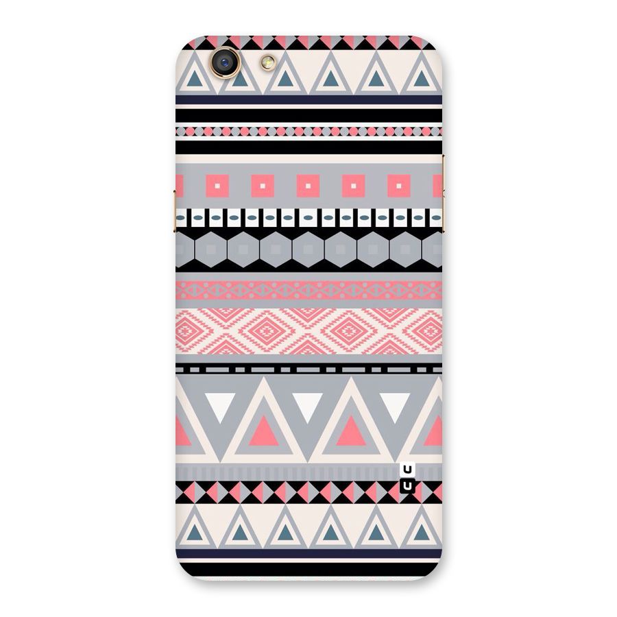 Grey Pink Pattern Back Case for Oppo F3