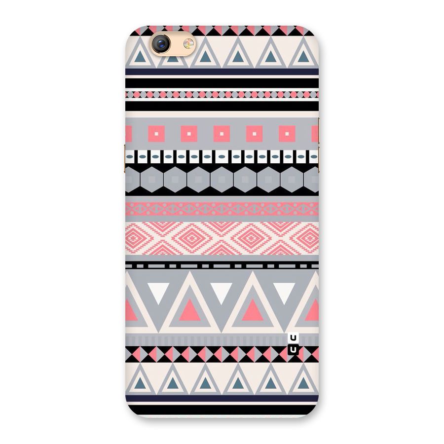 Grey Pink Pattern Back Case for Oppo F3 Plus