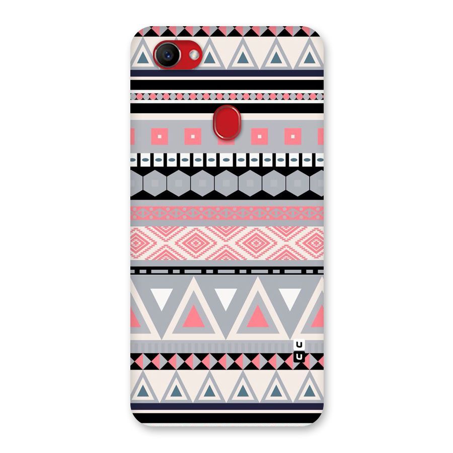 Grey Pink Pattern Back Case for Oppo F7