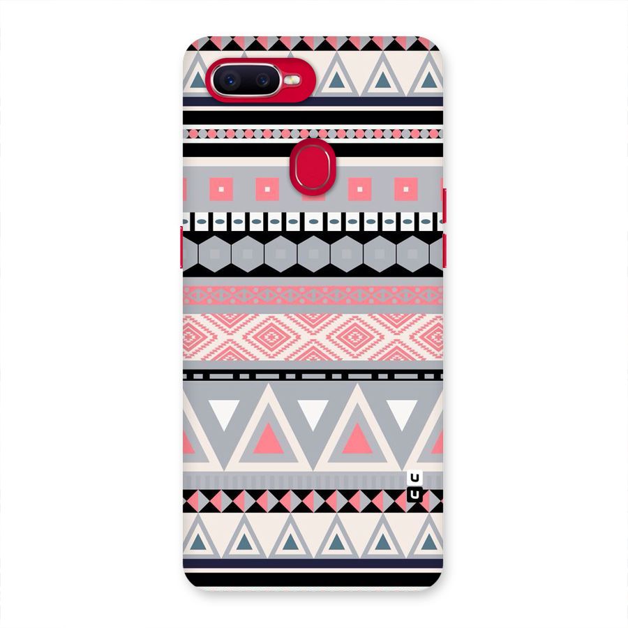 Grey Pink Pattern Back Case for Oppo F9 Pro