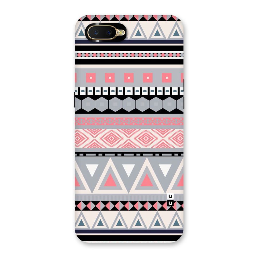 Grey Pink Pattern Back Case for Oppo K1