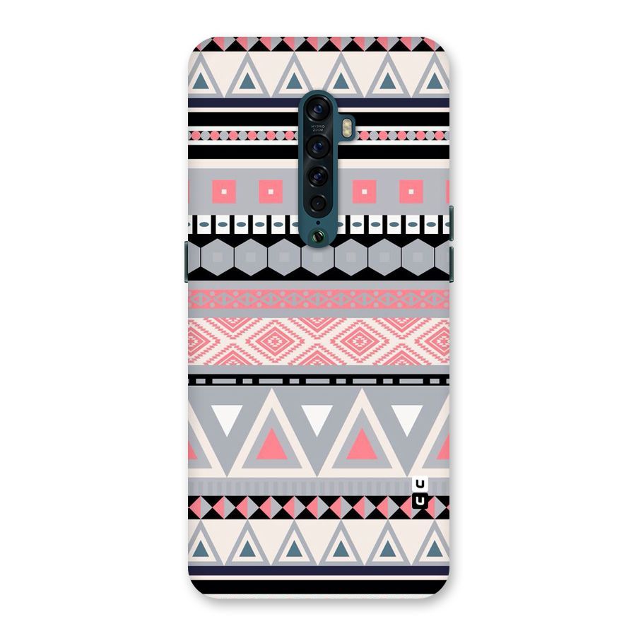 Grey Pink Pattern Back Case for Oppo Reno2