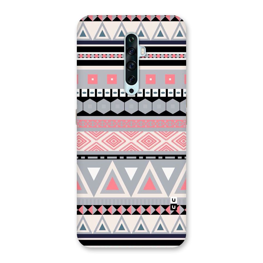 Grey Pink Pattern Back Case for Oppo Reno2 F
