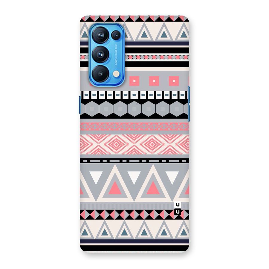 Grey Pink Pattern Back Case for Oppo Reno5 Pro 5G