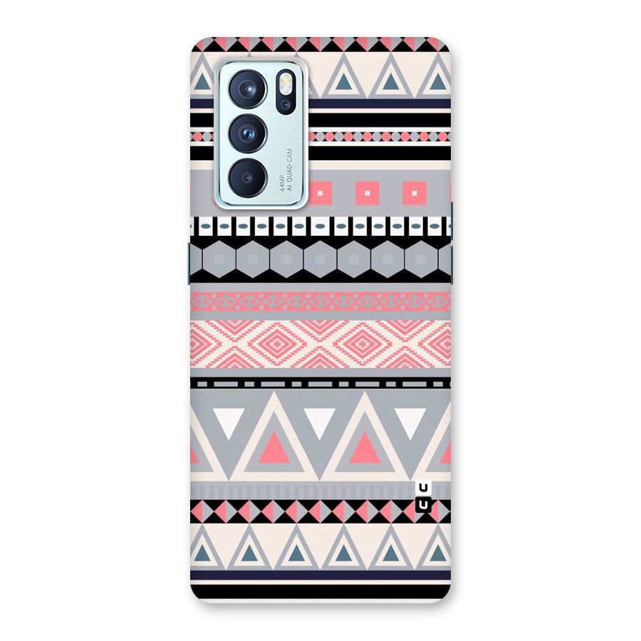 Grey Pink Pattern Back Case for Oppo Reno6 Pro 5G