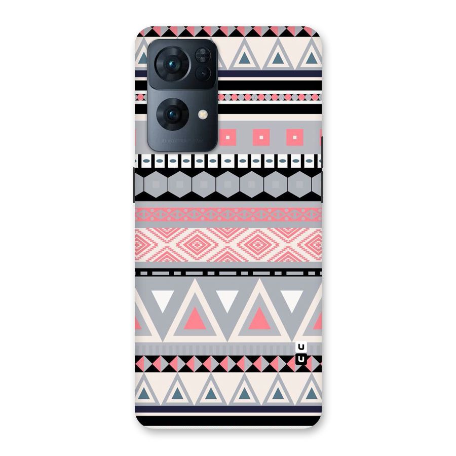 Grey Pink Pattern Back Case for Oppo Reno7 Pro 5G