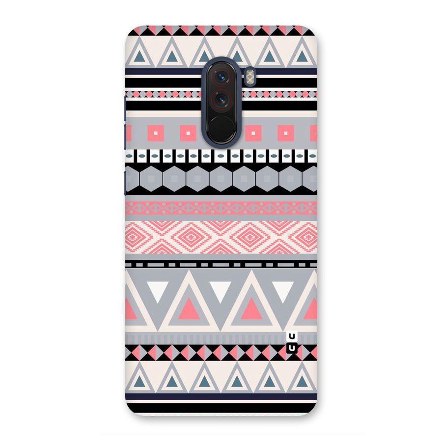 Grey Pink Pattern Back Case for Poco F1