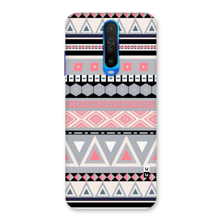 Grey Pink Pattern Back Case for Poco X2