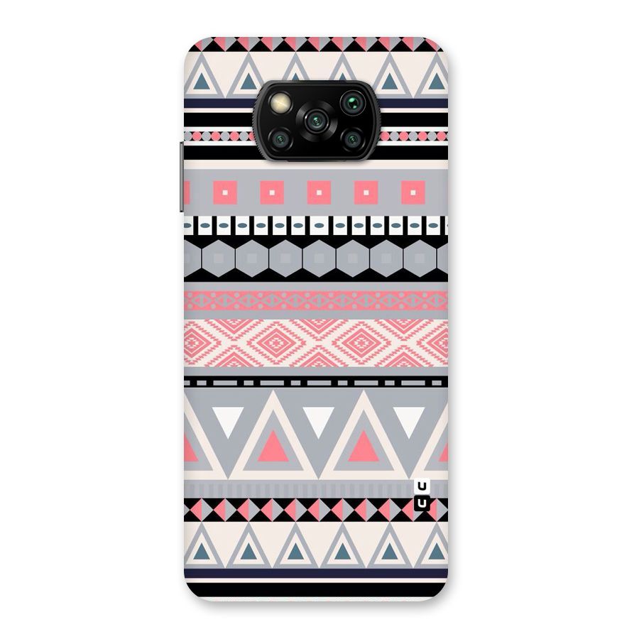 Grey Pink Pattern Back Case for Poco X3