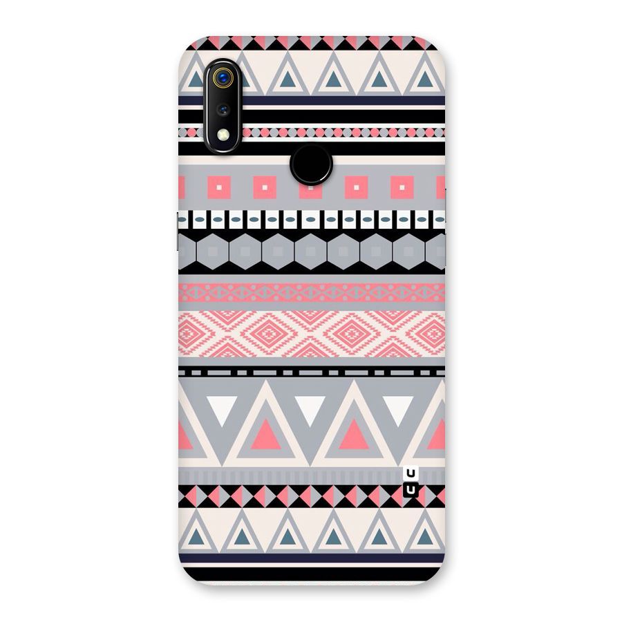 Grey Pink Pattern Back Case for Realme 3