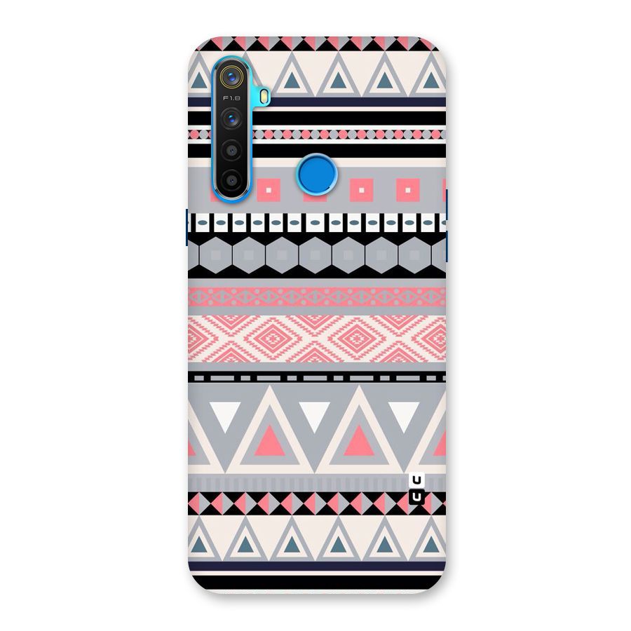 Grey Pink Pattern Back Case for Realme 5