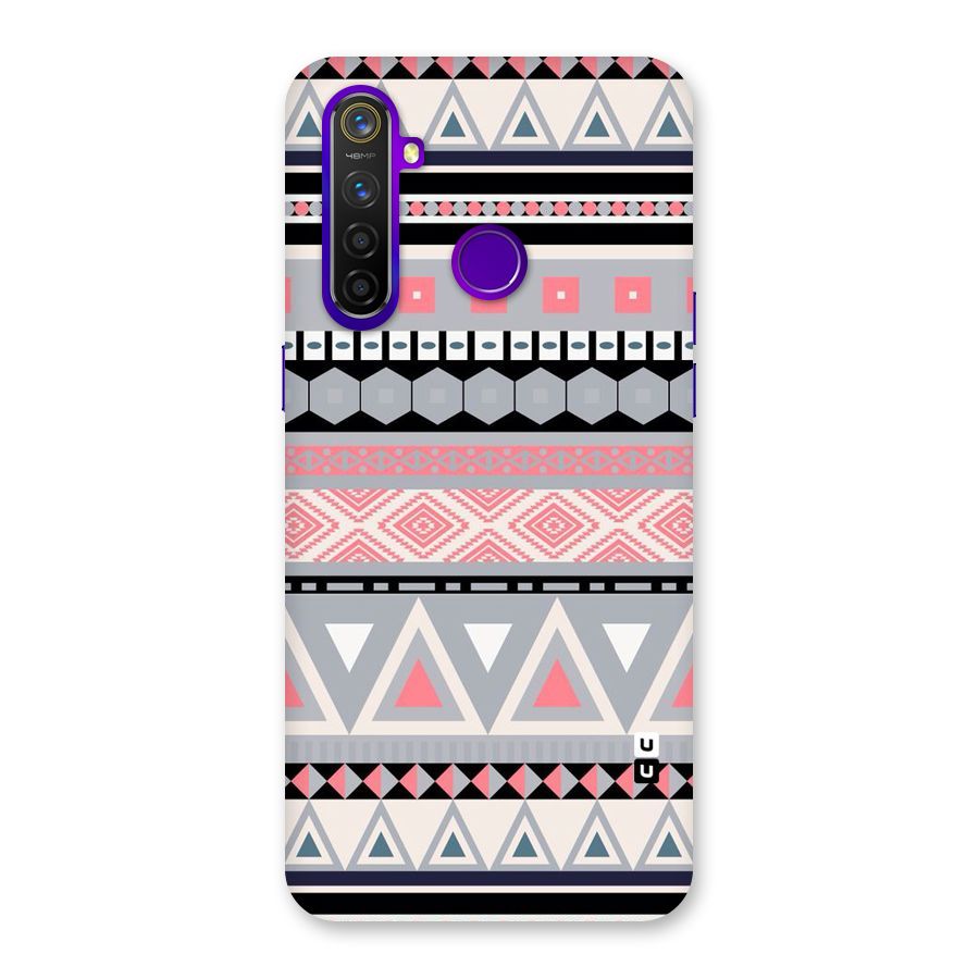 Grey Pink Pattern Back Case for Realme 5 Pro