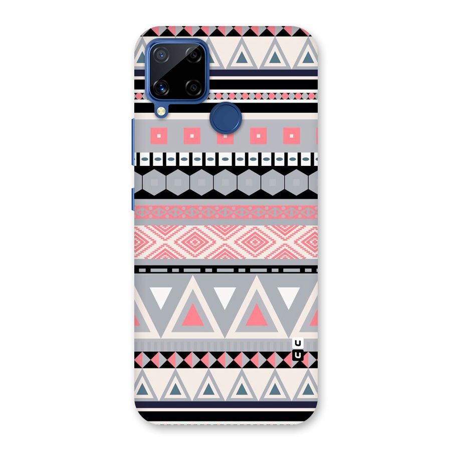 Grey Pink Pattern Back Case for Realme C15
