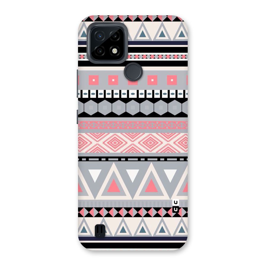 Grey Pink Pattern Back Case for Realme C21
