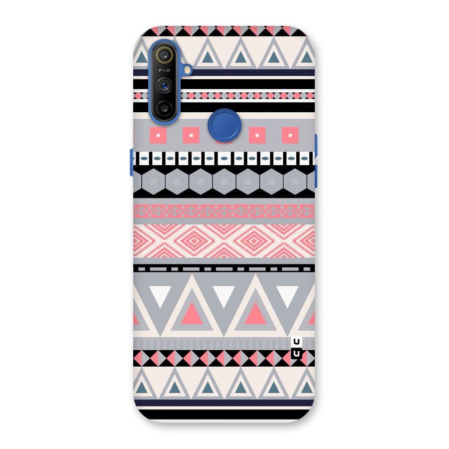 Grey Pink Pattern Back Case for Realme Narzo 10A