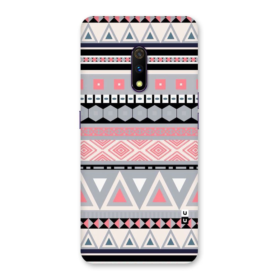 Grey Pink Pattern Back Case for Realme X
