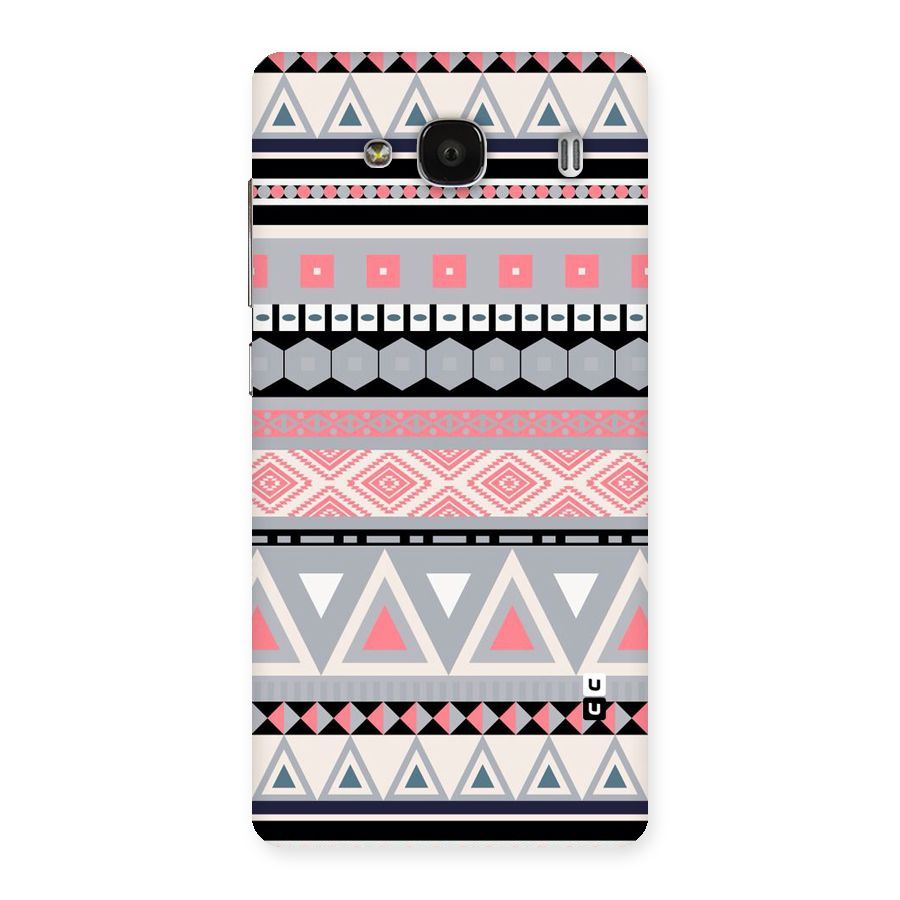 Grey Pink Pattern Back Case for Redmi 2 Prime