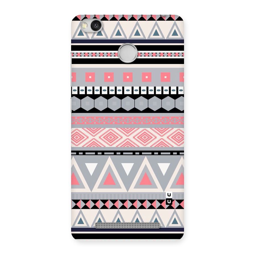 Grey Pink Pattern Back Case for Redmi 3S Prime