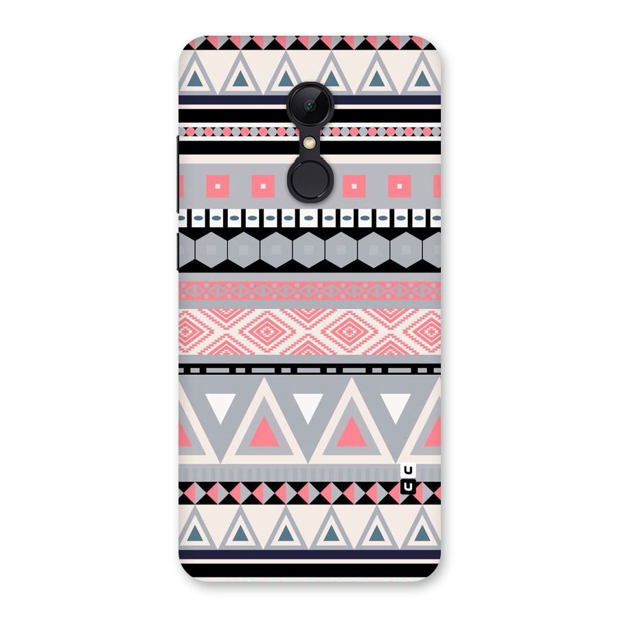 Grey Pink Pattern Back Case for Redmi 5