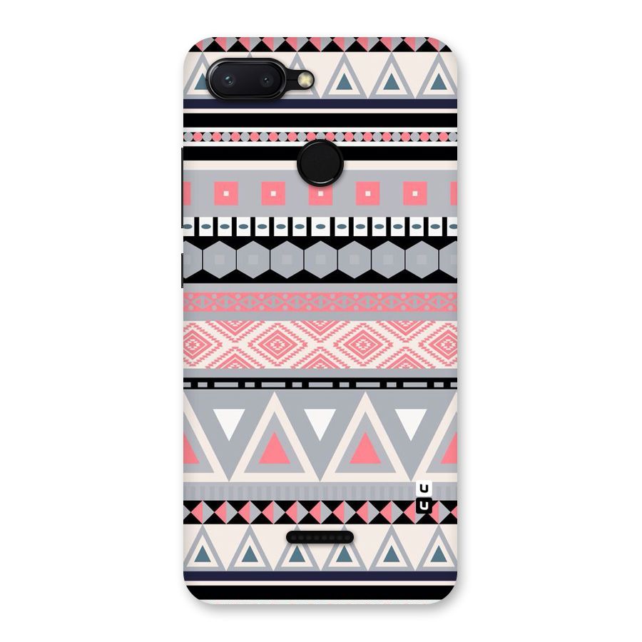 Grey Pink Pattern Back Case for Redmi 6