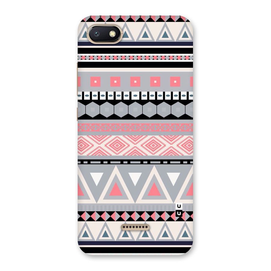 Grey Pink Pattern Back Case for Redmi 6A