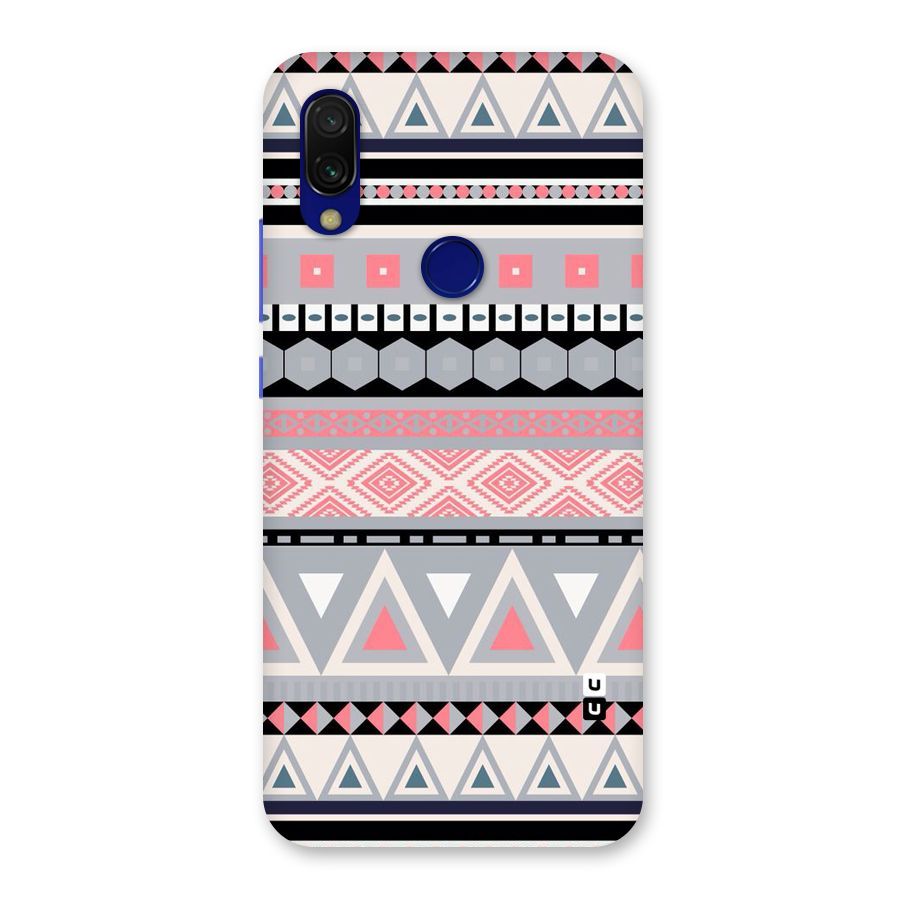 Grey Pink Pattern Back Case for Redmi 7
