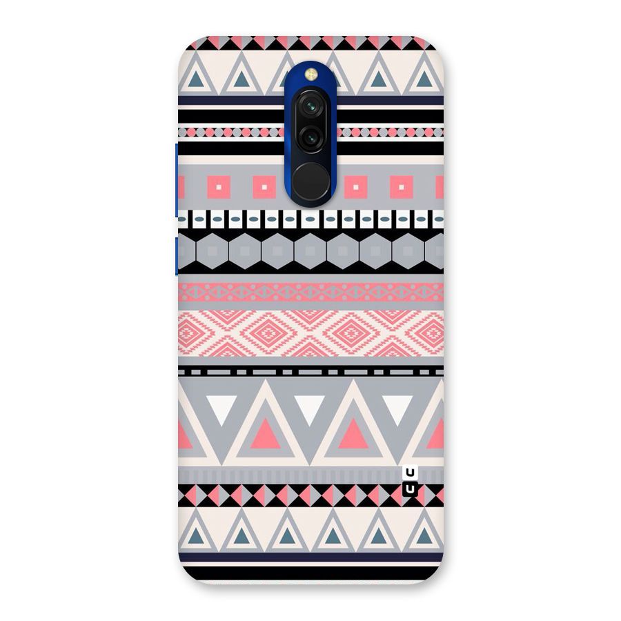 Grey Pink Pattern Back Case for Redmi 8