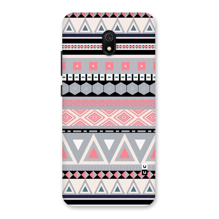 Grey Pink Pattern Back Case for Redmi 8A