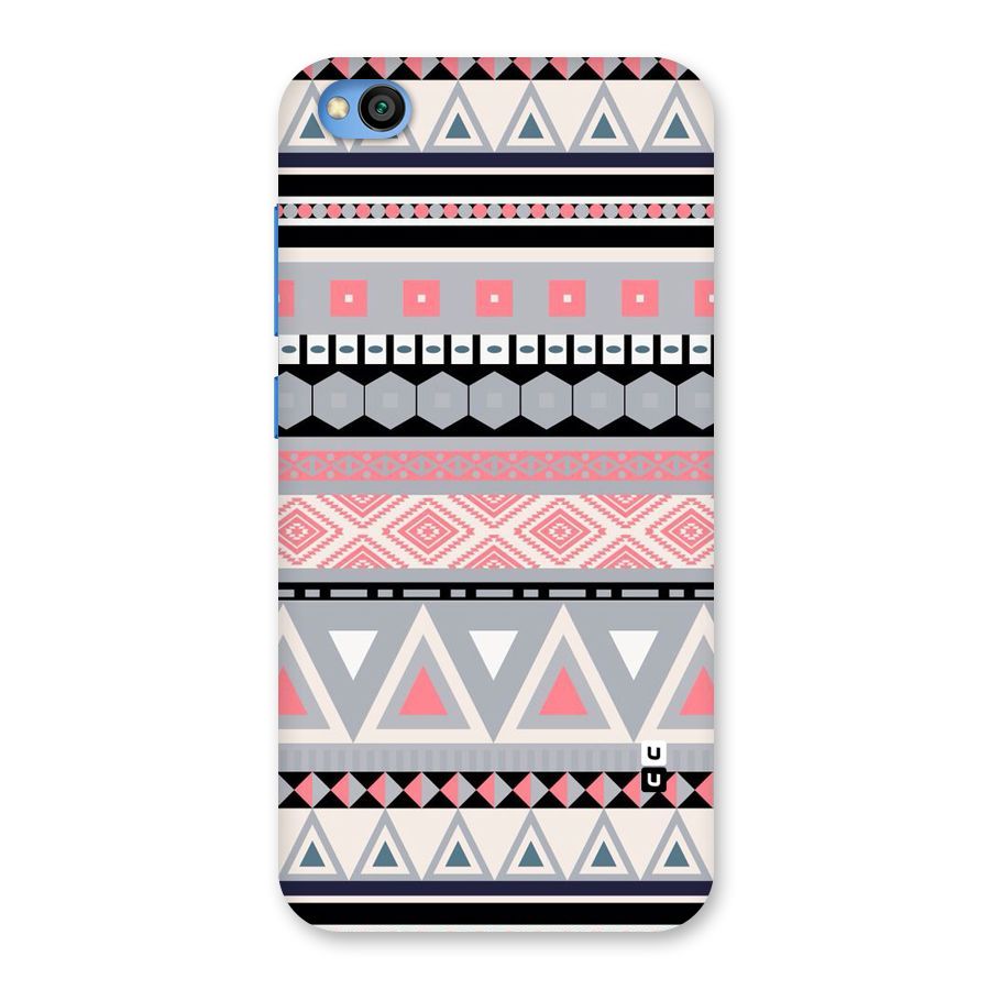 Grey Pink Pattern Back Case for Redmi Go