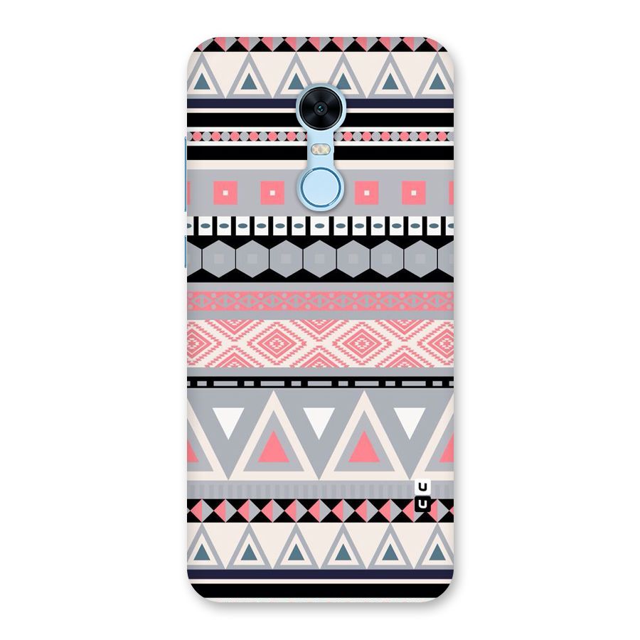 Grey Pink Pattern Back Case for Redmi Note 5