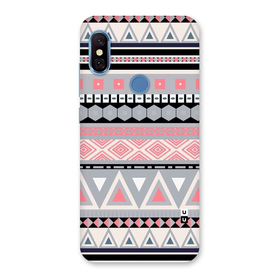 Grey Pink Pattern Back Case for Redmi Note 6 Pro