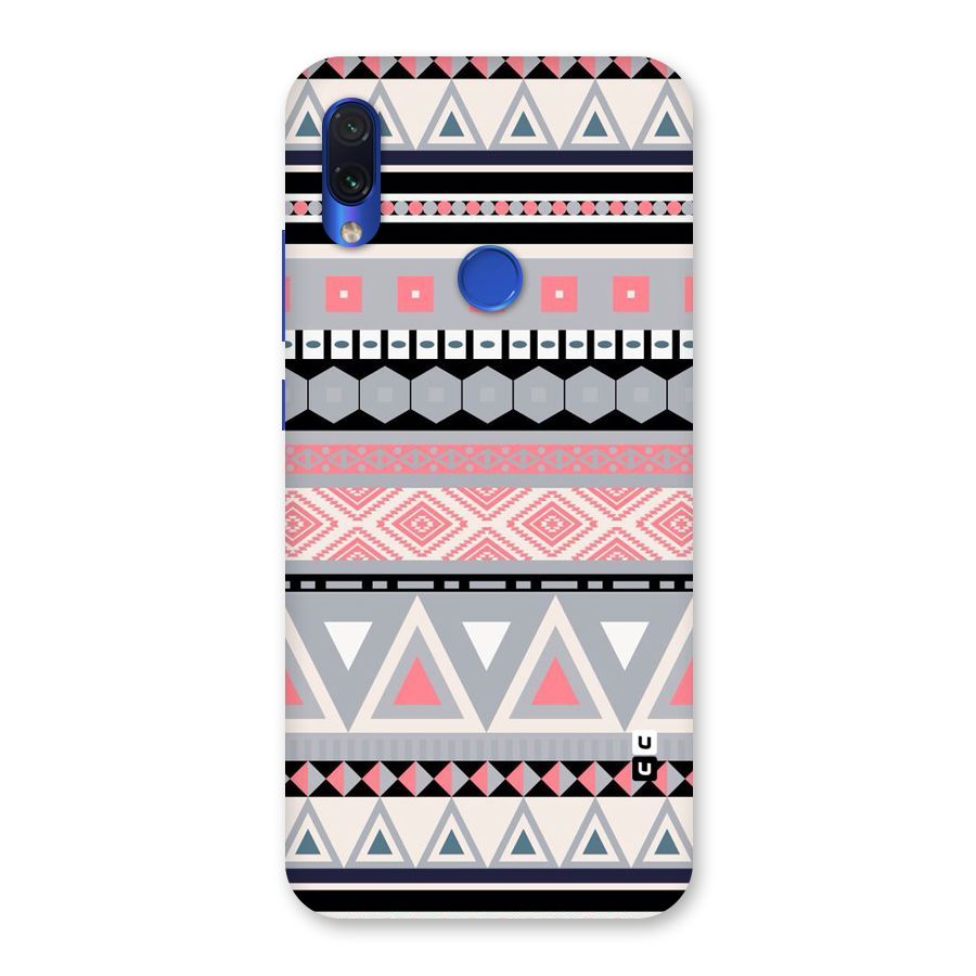 Grey Pink Pattern Back Case for Redmi Note 7